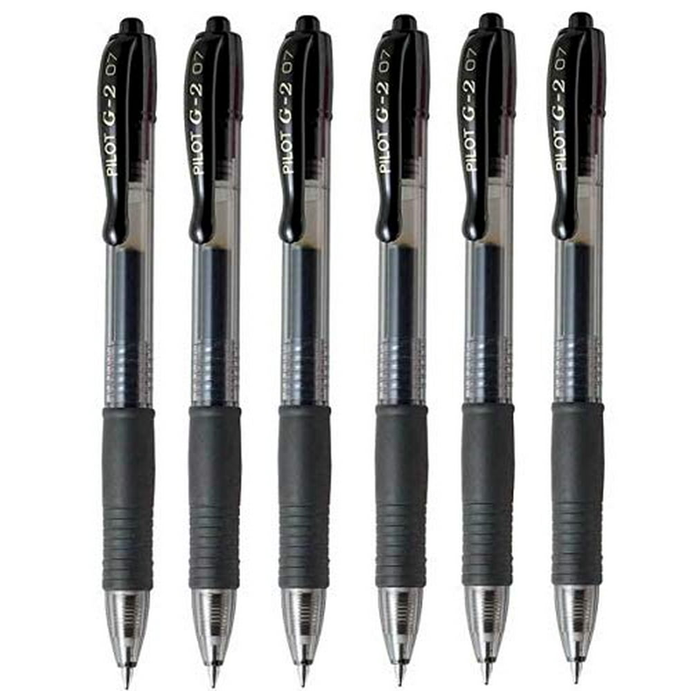Pilot G2 07 Black Fine Retractable Gel Ink Pen Rollerball 0.7mm Nib Tip