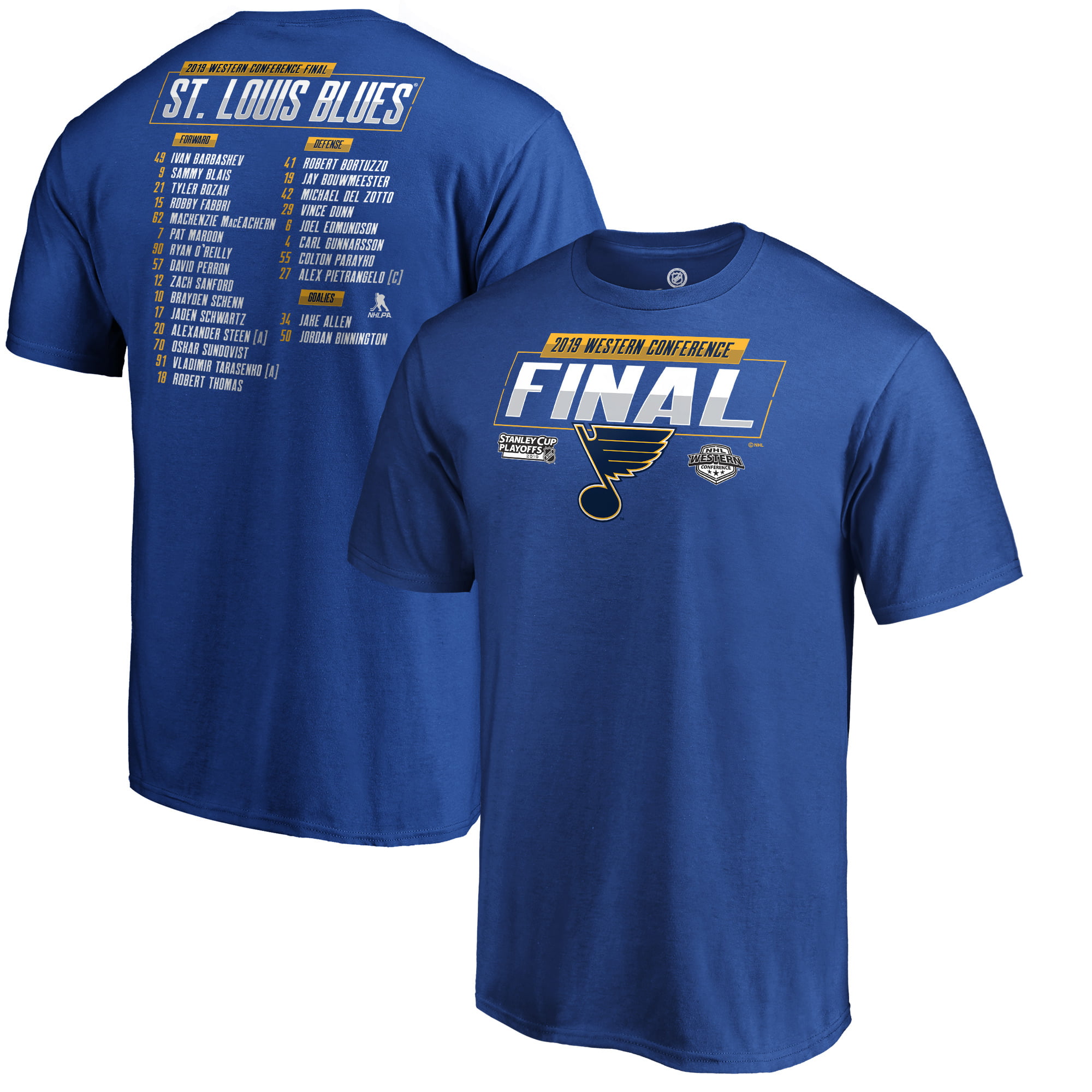 St. Louis Blues Fanatics Branded 2019 Stanley Cup Playoffs Western Conference Finals Bound Shot ...
