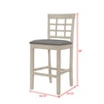 thumbnail image 7 of Home Design Azalea 5-Piece Counter Set, Antique Gray/Gray, Square Table with Slat-Back Cushioned Chairs, Modern Minimalist Style, 7 of 7