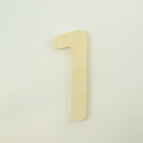 Package of 1, 16 Inch X 1" Baltic Birch "1" Plywood Numbers In The Gotham Rounded Font | Thick For Art & Craft Project, Made in USA