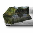 thumbnail image 3 of Nature Soft Flannel Fleece Throw Blanket, Lake by Meadow in a Sunny Day Rural Country Valley Scottish Summertime Landscape, Cozy Plush for Indoor and Outdoor Use, 50" x 60", Multicolor, by Ambesonne, 3 of 6