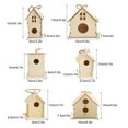 thumbnail image 5 of BrowQuartz Wood Bird Feeder Unfinished DIY Accessory Pet Supplies Decorative Wall-mounted Hanging Birdhouse Garden Balcony Tree Type5, 5 of 6