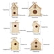 thumbnail image 5 of Moyic Alimentador de pájaros de madera, suministros para mascotas sin terminar, casa de pájaros colgante hecha a mano, hogar, jardín, Artesanía Tipo3, 5 of 6