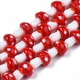 thumbnail image 1 of Autumn Theme Mushroom Handmade Lampwork Beads Strands Red 12.5~14x10~11mm Hole: 1.5mm about 24~25pcs/strand 12.20 inch~12.99 inch(31cm~33cm), 1 of 3