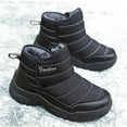 thumbnail image 6 of Mepaouo Womens Winter Snow Boots Waterproof Fleece Lined Winter Warm Slip on Walking Shoes(Black,6), 6 of 7