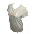 thumbnail image 2 of Victoria's Secret Pink Shine Knit Short Sleeve Perfect Tee Size Small Color Sand NWT, 2 of 4