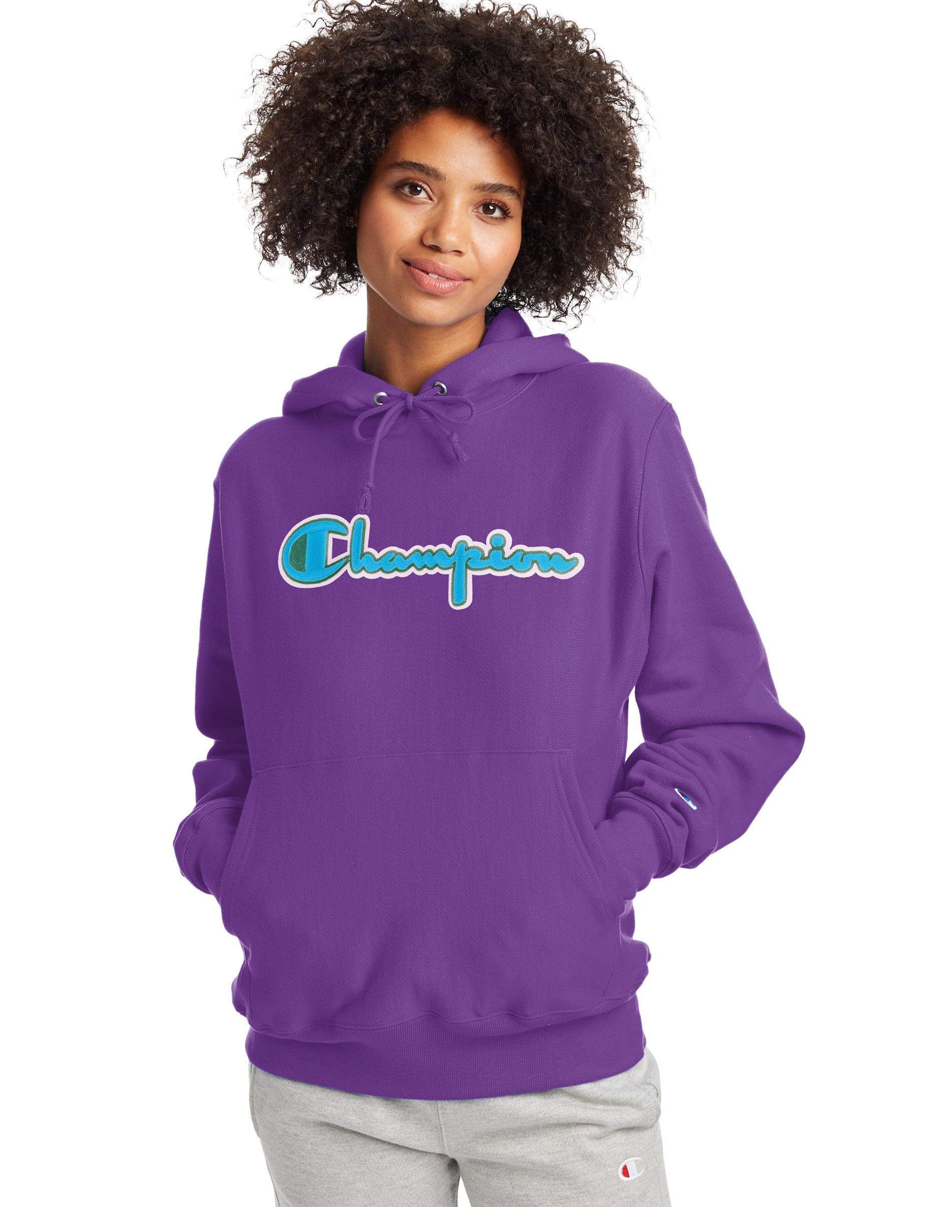 purple women's champion sweatshirt
