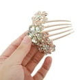 thumbnail image 3 of Unique Bargains 1 Pc Women Three Flowers Hair Insert Comb for Straight Thick Wavy Curly Hair Alloy Rhinestone Green, 3 of 3