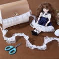 thumbnail image 4 of 1set 10M Polyester Pleated Lace Trim Stretchy Flower Lace Ribbon for Sewing Decoration White 1-3/4 inch(45mm), 4 of 5