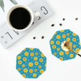 thumbnail image 5 of Pofeuu Bee Sunflower Print Leather Coasters Set of 6, Round Cups Mugs Mat Pad for Home Kitchen Heat Resistant Drink Coasters,Octagon, 5 of 7