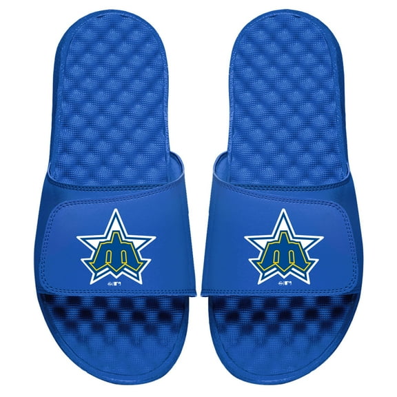 Men's ISlide Royal Seattle Mariners Cooperstown Logo Slide Sandals
