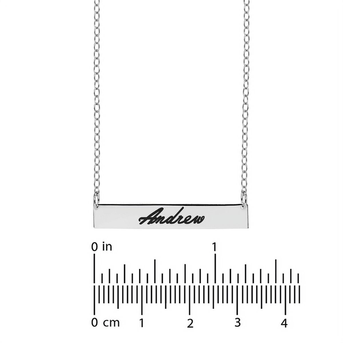 Personalized Script Laser Engraved Bar Necklace