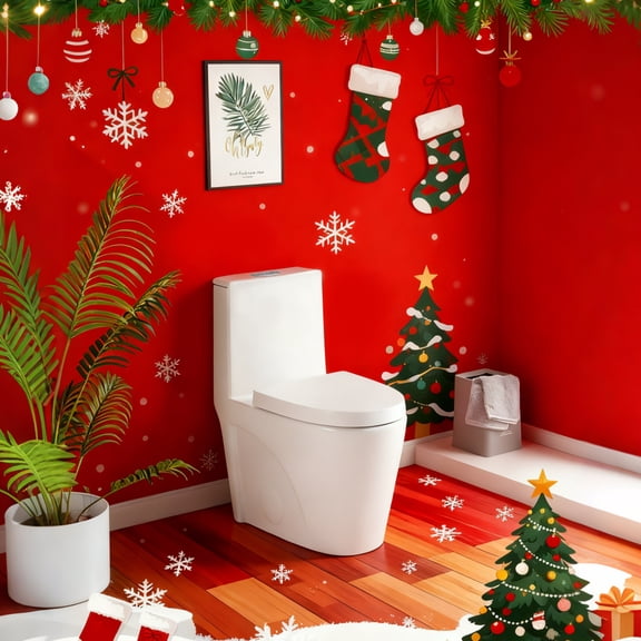 One-Piece Toilet, 1.1/1.60 GPF Water-Efficient Dual-Flush Elongated Comfort Height Floor Mounted, Standard-Size Toilet with Soft Closing Seat Included, Glossy White GF-24T01-GW