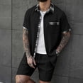 thumbnail image 2 of CHUMUD Mens 2 Piece Outfit Set Tracksuits Button Down Shirts jJackets and Shorts Summer Beach Vacation Lounge Workout Short Sleeve Plaid Sets Everyday, 2 of 9