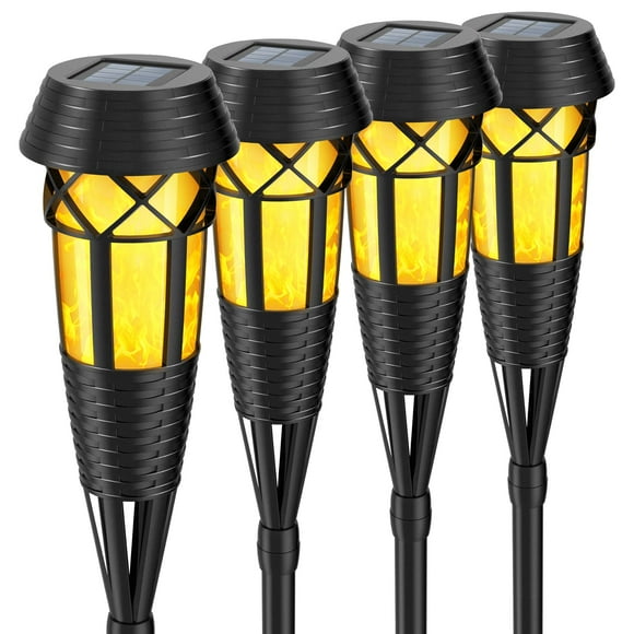 Luces solares para antorchas de jardín Evelynsun paquete de 4, impermeables