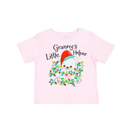 

Inktastic Granny s Little Helper Cute Polar Bear with Christmas Lights Gift Toddler Boy or Toddler Girl T-Shirt