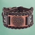 thumbnail image 3 of Pulsera de cuero PU Yuyangstore Estilo punk Cuerda aleación marrón, 3 of 8