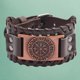 thumbnail image 1 of para Hombre de Cuerda de material cuero Brazalete - PU de material cuero color Cuero PU Marrón Yinane Pulseras anchas de puño, 1 of 8