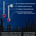 thumbnail image 2 of Gem Stone King 14K White Gold Red Created Ruby and Lab Grown Diamond Dangle Earrings for Women | 1.56 Cttw | Gemstone July Birthstone | Heart Shape 5MM, 2 of 6