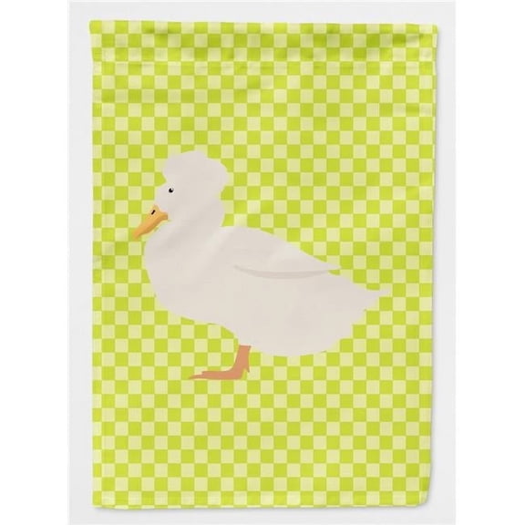 Caroline's Treasures BB7683CHF Crested Duck Green Flag Canvas House Size , Large, multicolor