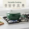 thumbnail image 6 of Daluvenix 2 in 1 Cast Iron Dutch Oven Pot with Skillet Lid, 3+1.5qt Enamel Dutch Oven Dual Handle, All-in-One Cookware, Green, 6 of 7