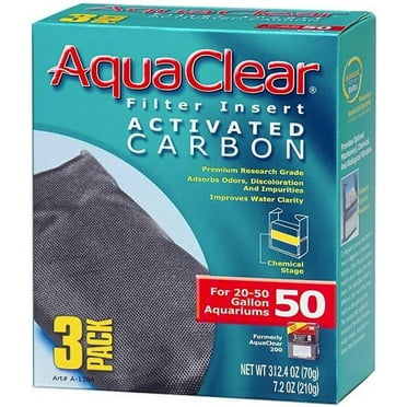 [Pack of 4] AquaClear Filter Insert Activated Carbon 50 gallon - 3 count
