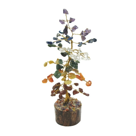 Natural Gemstone Tree Of Life Chakra Healing Stone Positive Energy Gift Geode Reiki Decor