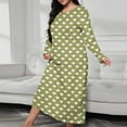 thumbnail image 2 of Riecok Womens Winter Nightgowns Cute Printed Crewneck Long Sleeve Loungewear Soft Cozy Long Length Sleepwear, 2 of 6