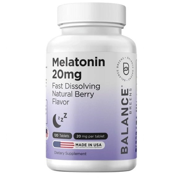 Balance Breens Melatonin 20mg Fast Dissolve Tablets - Berry Flavor