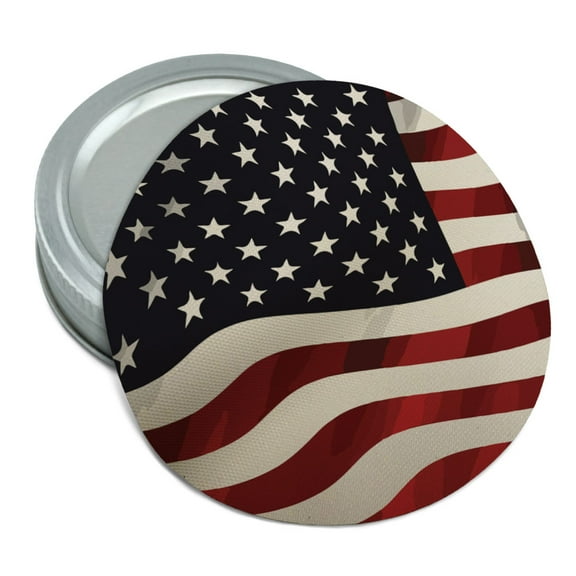 US American Flag Waving United States USA Round Rubber Non-Slip Jar Gripper Lid Opener