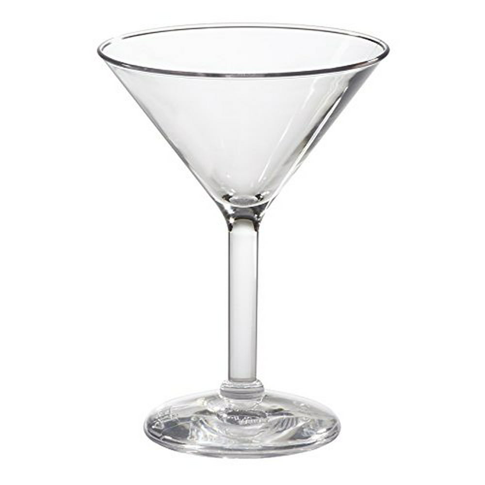 G E T Heavy Duty Shatterproof Plastic Martini Cocktail Glasses 6 Ounce Clear Set Of 4