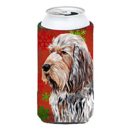 

Otterhound Red Snowflakes Holiday Tall Boy bottle sleeve Hugger - 22 To 24 Oz.