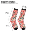 thumbnail image 2 of Honeii Small Coral Red Flowers Print Children's Colorful Socks,Unisex Kids and Toddlers' Cushioned Sock,Kids Athletic Crew Socks,for Everyday Wear and Sports, 2 of 5