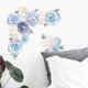 thumbnail image 5 of Elegante arte de pared con flores de peonía y rosas, calcomanía de pared removible para decorar el dormitorio y la habitación de los niños con patrones florales románticos, tamaño terminado 25,6" x, 5 of 8