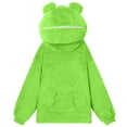 thumbnail image 4 of Miluxas Frog Hoodie Teen Girls Cute Oversized Hoodies Women Sweatshirt Solid Casual Pullover Tops with Pocket Green XL(XL), 4 of 9