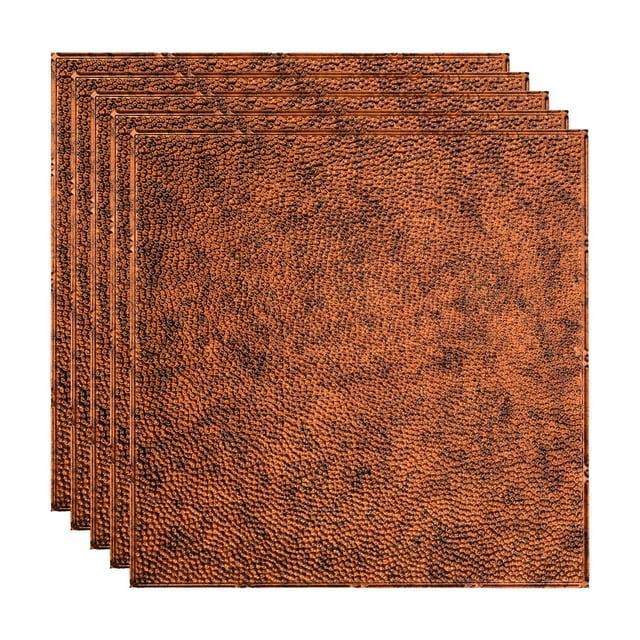 FASÄDE Border Fill Decorative Vinyl 2ft x 2ft Lay in Ceiling Panel in Moonstone Copper (5 Pack)