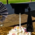 thumbnail image 4 of 12 Uds. Sombrero de graduación, adorno para tarta, palillos de dientes para cóctel de graduación, gorro de graduación, adorno para tarta, selecciones para fiesta (negro), 4 of 5