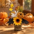 thumbnail image 4 of Mini Artificial Thanksgiving Pumpkin Maple Leaf Potted Plants, Realistic Fall Autumn Greenery Tabletop Ornament, Small Faux Plants Decor for Home Office Desk Indoor Holiday, 4 of 6