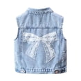 thumbnail image 3 of SROBPTY Teen Girls Jacket Print Sleeveless Denim with Bow and Pockets for 18M-14Y, 3 of 5