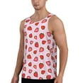 thumbnail image 2 of Easygdp Hand Drawn Strawberry Men's Tank Top, Sleeveless Muscle T Shirts, Breathable, Quick-Dry, Loose for Gym, Running, Fitness - Large, 2 of 9