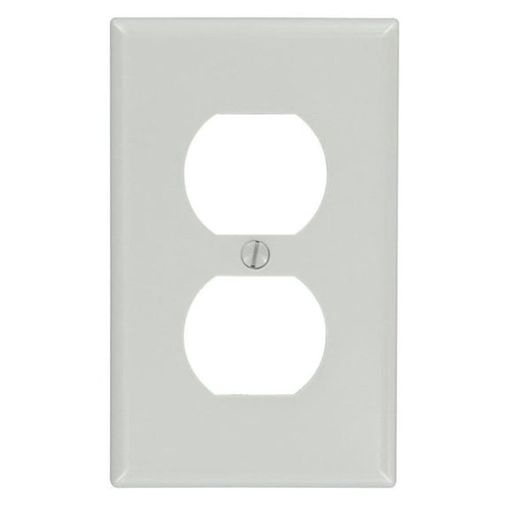 Leviton 87003 Gray Single Gang Duplex Receptacle Wall Plate