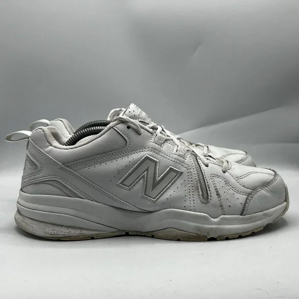 New Balance 608 V5 Mens Size 10 D White Casual Leather Sneaker Shoes MX608AW5