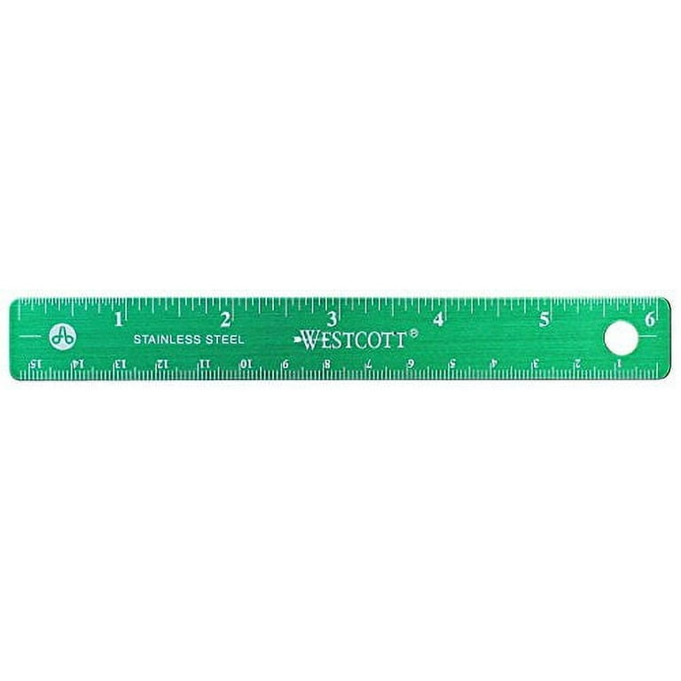 Westcott 6-Inch 150 mm Plastic Ruler - Clear