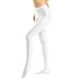 thumbnail image 4 of Kvysinly Women Shiny Glossy Pantyhose Footed Tights Yoga Stockings Leggings White L, 4 of 7