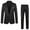 Black, variant on Men's Business New And Fashion Slim Fit Color Classic Single Leisure Suit Two Suits Men’s Workout Sets