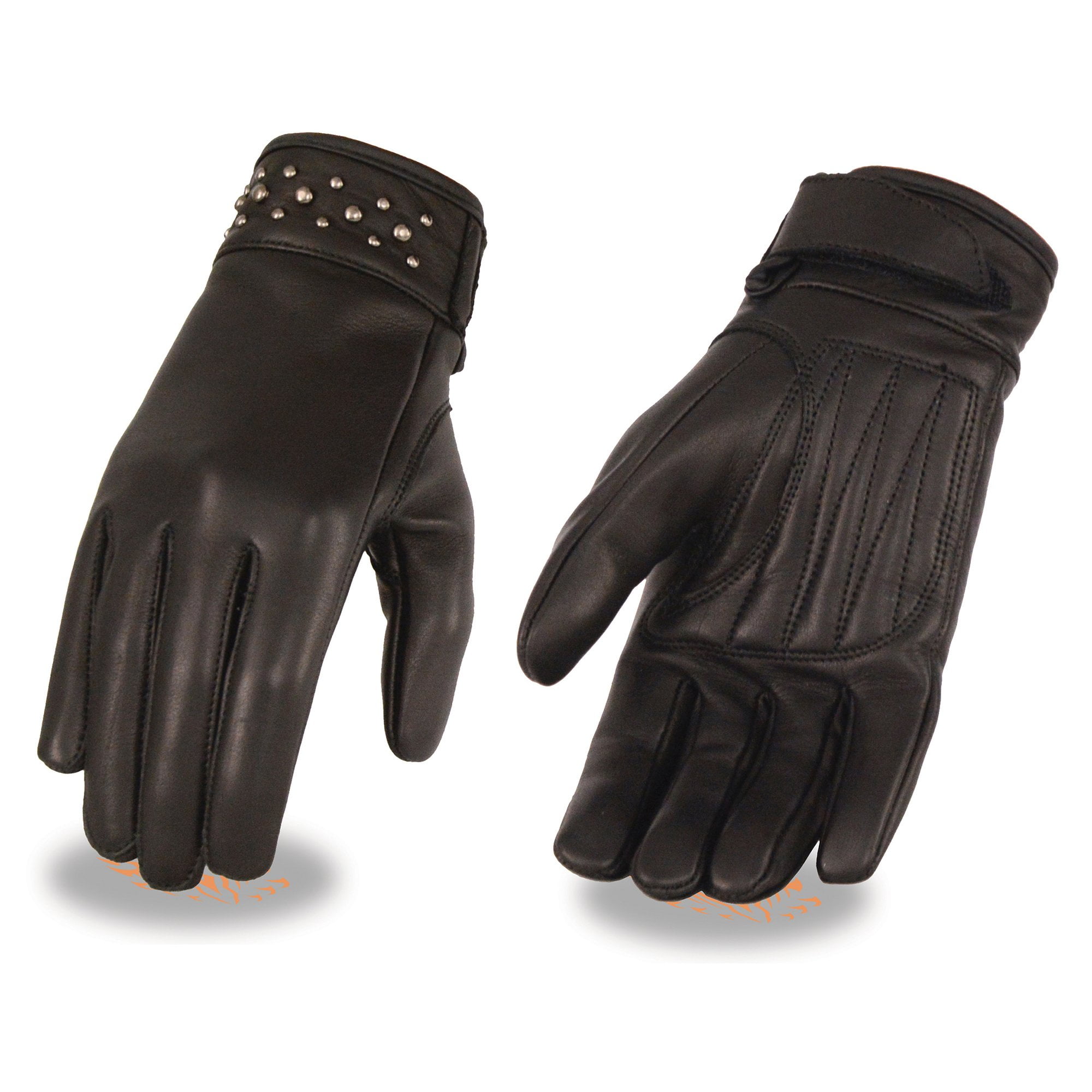 Men Winter Windproof Warmer Motorcycle Bike PU Leather Fingerless Gloves B 