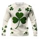 thumbnail image 3 of Ceisia Men's St. Patrick's Day Large Clover Print Waffle Knit Long Sleeve Crew Neck Casual Top Beige M Gifts, 3 of 7