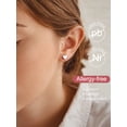 thumbnail image 4 of FOCALOOK Heart Stud Earrings 925 Sterling Silver Hypoallergenic Small Mini Dainty Minimalist Earring Suds for Women Jewelry Gifts, 4 of 10
