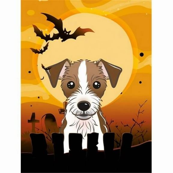 Caroline's Treasures BB1760CHF Halloween Jack Russell Terrier Flag Canvas House Size , Large, multicolor