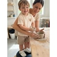 thumbnail image 3 of BemeyourBBs Toddler Baby Boys Mama's Boy Outfit Infant Baby Boy Summer Clothes Short Sleeve Embroidery Bear T-shirt with Elastic Waist Shorts Set Toddler Summer Outfit, 3 of 9